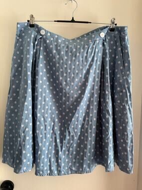 MODCLOTH light blue polka dot full short skirt - 2x
